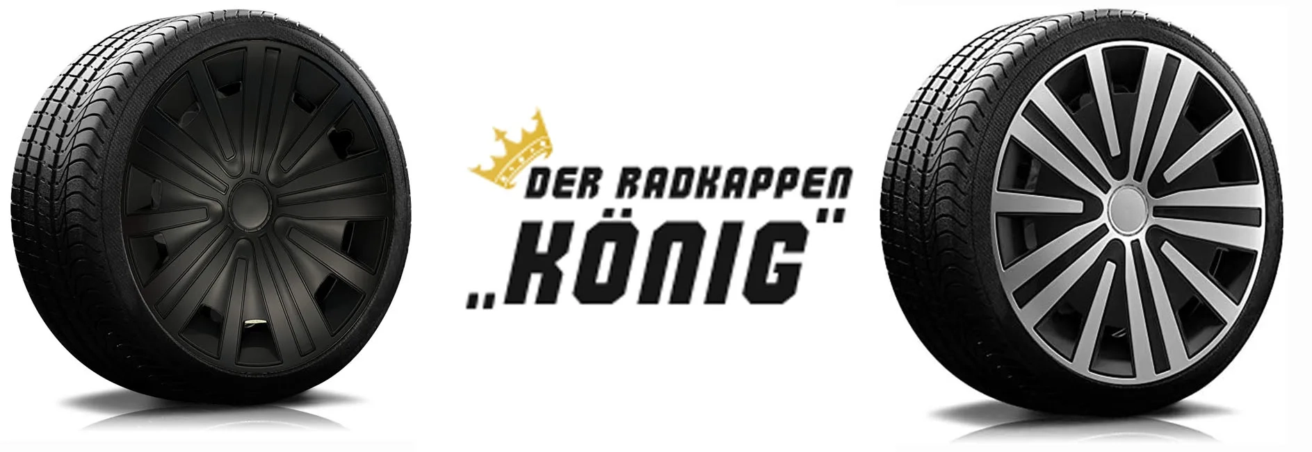 Die Modelle der RKK17 von Radkappen Koenig in schwarz und schwarz-silber.