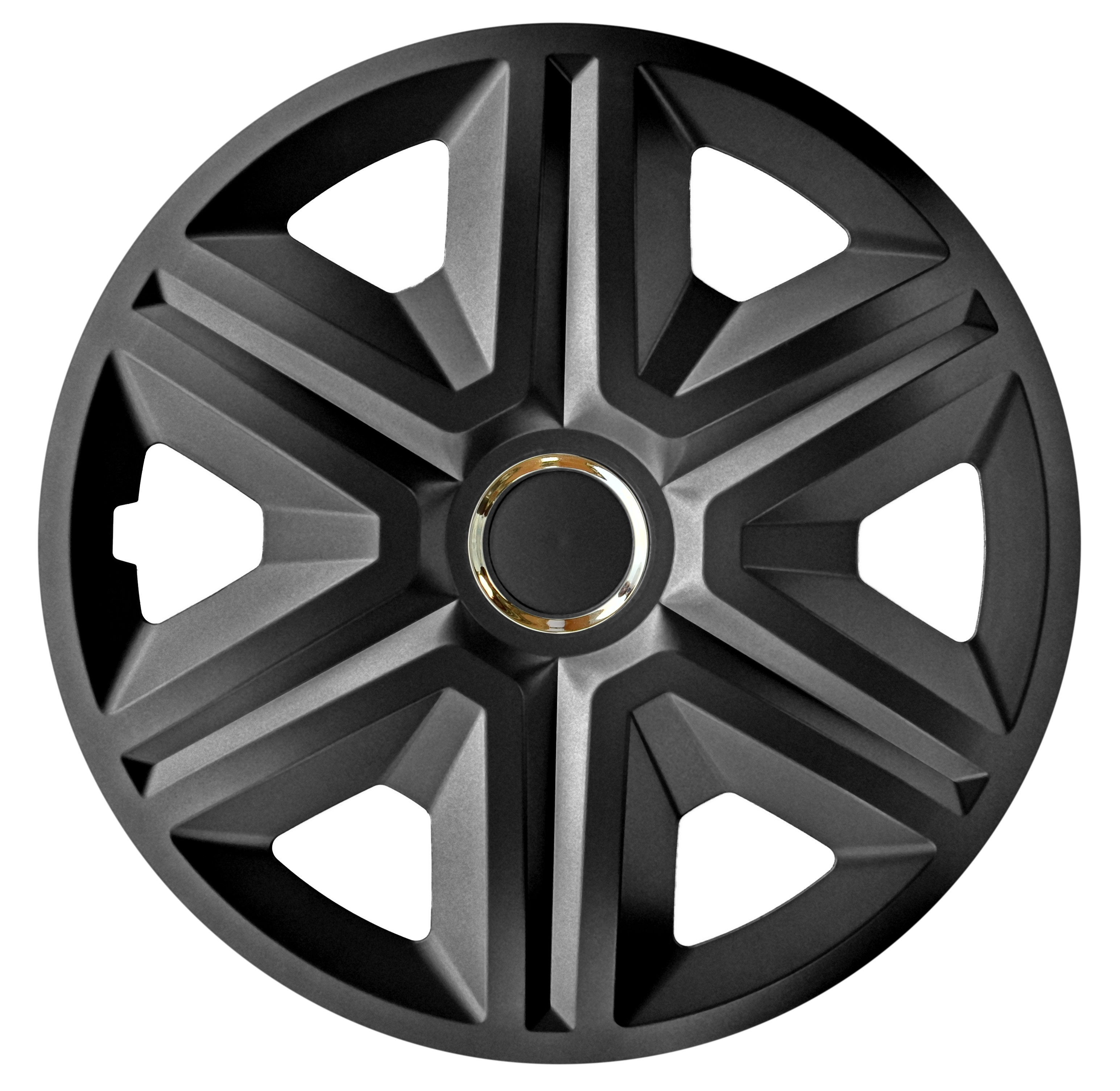 Eine Frontaufnahme der Radkappe Modell RKK21 in graphit.