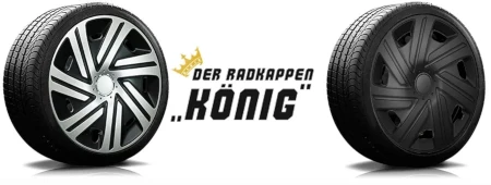 Die Modelle der RKK07 von Radkappen Koenig in schwarz und schwarz-silber.
